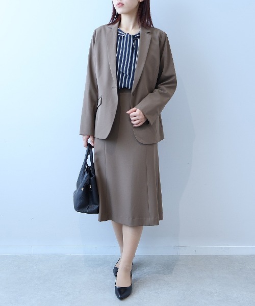 fleur by mint breeze(フルールバイミントブリーズ)の「【イージーケア】【L~5L 大きいサイズ】コンパクトツイルストレッチソフトAラインスカート(スカート・レディース・ネイビー/ブラウン・LL/3L/4L/5L/L)」の6枚目の写真