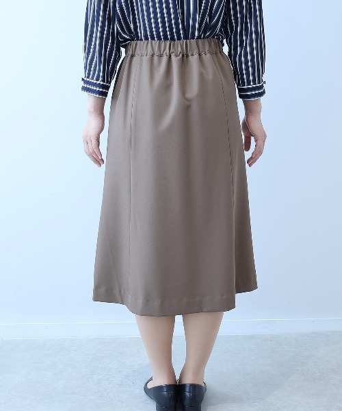 fleur by mint breeze(フルールバイミントブリーズ)の「【イージーケア】【L~5L 大きいサイズ】コンパクトツイルストレッチソフトAラインスカート(スカート・レディース・ネイビー/ブラウン・LL/3L/4L/5L/L)」の10枚目の写真