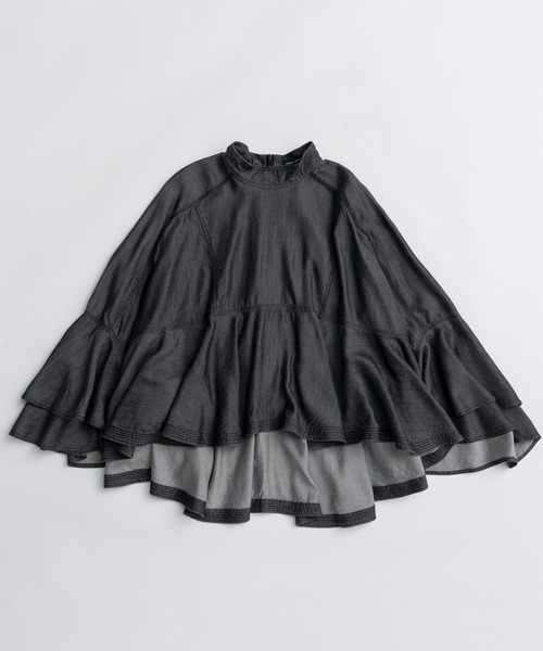 MAISON SPECIAL（メゾンスペシャル）の「Denim Bowtie Blouse/デニムボウタイブラウス（シャツ/ブラウス・レディース・ブルー/ブラック・FREE）」の3枚目の写真