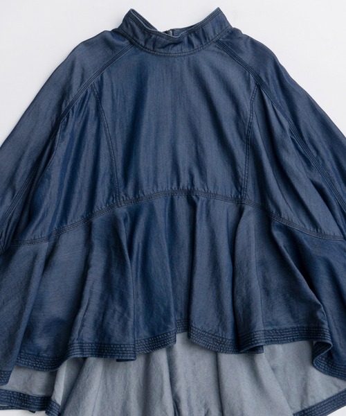 MAISON SPECIAL（メゾンスペシャル）の「Denim Bowtie Blouse/デニムボウタイブラウス（シャツ/ブラウス・レディース・ブルー/ブラック・FREE）」の5枚目の写真