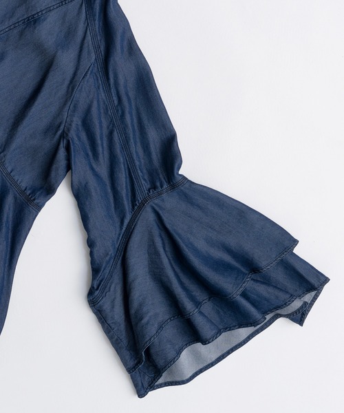 MAISON SPECIAL（メゾンスペシャル）の「Denim Bowtie Blouse/デニムボウタイブラウス（シャツ/ブラウス・レディース・ブルー/ブラック・FREE）」の7枚目の写真
