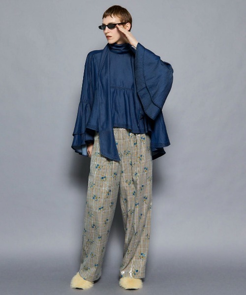 MAISON SPECIAL（メゾンスペシャル）の「Denim Bowtie Blouse/デニムボウタイブラウス（シャツ/ブラウス・レディース・ブルー/ブラック・FREE）」の17枚目の写真