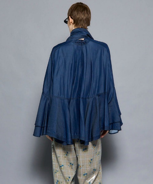 MAISON SPECIAL（メゾンスペシャル）の「Denim Bowtie Blouse/デニムボウタイブラウス（シャツ/ブラウス・レディース・ブルー/ブラック・FREE）」の14枚目の写真