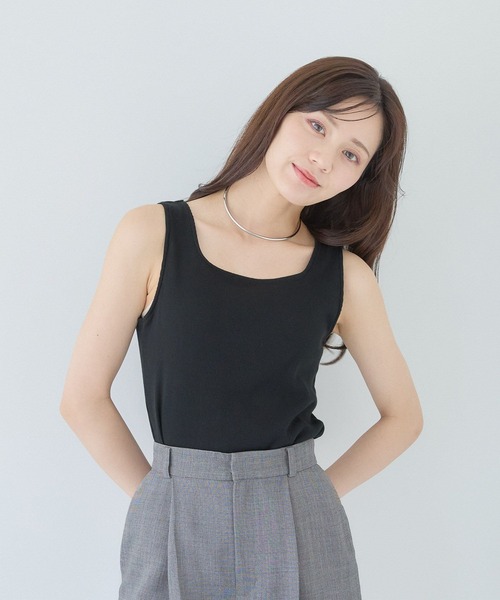 Andemiu（アンデミュウ）の「2WAYカットリブタンク587133（タンクトップ・レディース・オフホワイト/シルバー/ブラック・FREE）」の13枚目の写真