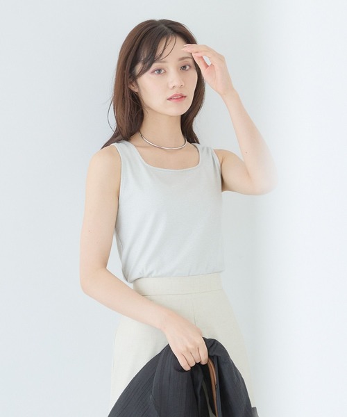 Andemiu（アンデミュウ）の「2WAYカットリブタンク587133（タンクトップ・レディース・オフホワイト/シルバー/ブラック・FREE）」の11枚目の写真