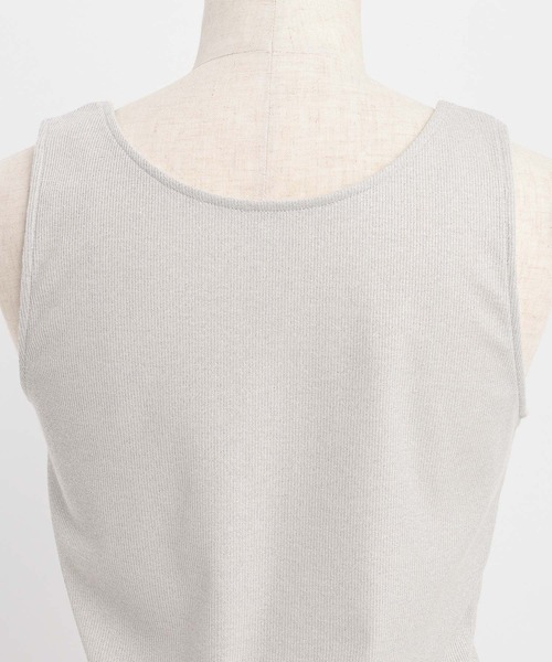 Andemiu（アンデミュウ）の「2WAYカットリブタンク587133（タンクトップ・レディース・オフホワイト/シルバー/ブラック・FREE）」の4枚目の写真