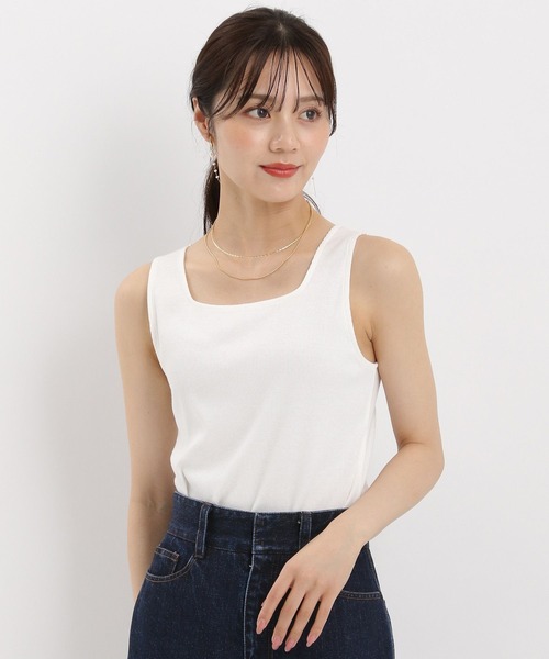 Andemiu（アンデミュウ）の「2WAYカットリブタンク587133（タンクトップ・レディース・オフホワイト/シルバー/ブラック・FREE）」の22枚目の写真