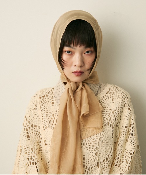 セール】ピコット刺繍シアースカーフ（ストール/ショール）｜full/fill