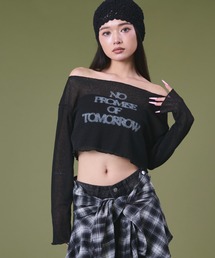 DISPARK/ショートメローロゴニットトップ