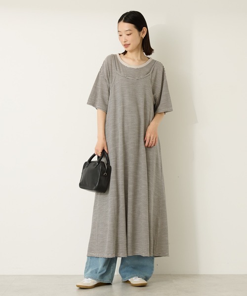 セール】【2点セット】レイヤードボーダーTワンピース（ワンピース