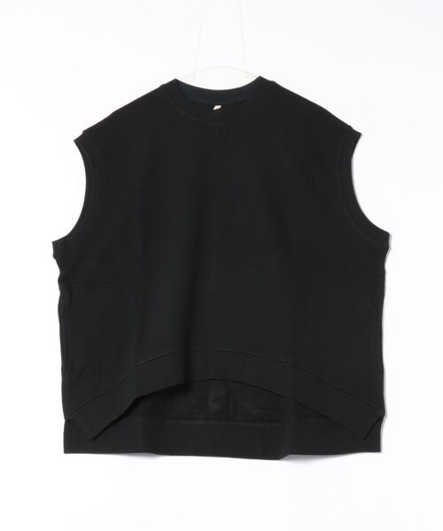 emesuelee(エメスーリー)の「スウェットベスト コットン生地ベスト(Tシャツ/カットソー・レディース・ベージュ/ブラック/ネイビー/グレー・フリー)」の5枚目の写真