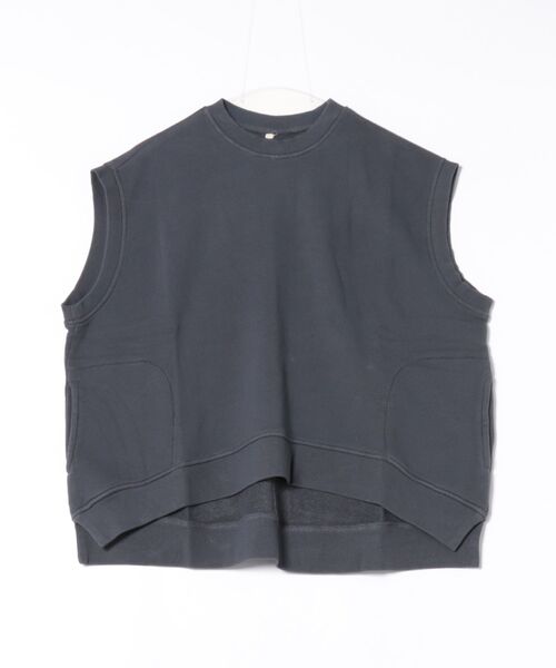 emesuelee(エメスーリー)の「スウェットベスト コットン生地ベスト(Tシャツ/カットソー・レディース・ベージュ/ブラック/ネイビー/グレー・フリー)」の12枚目の写真