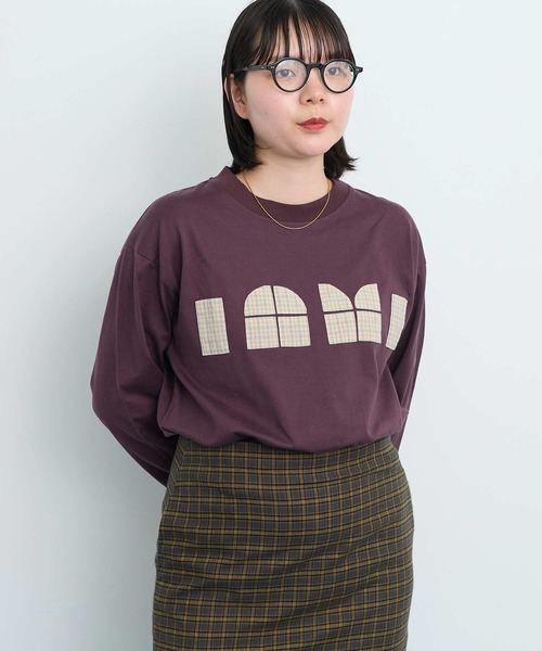 I am I in fact...（アイアムアイインファクト）の「LOGO patchwork Tシャツ（Tシャツ/カットソー・レディース・オフホワイト/ブラウン・FREE）」の11枚目の写真