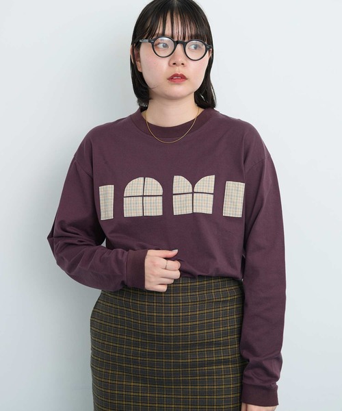 I am I in fact...（アイアムアイインファクト）の「LOGO patchwork Tシャツ（Tシャツ/カットソー・レディース・オフホワイト/ブラウン・FREE）」の14枚目の写真