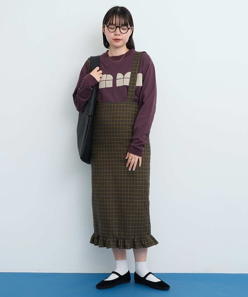 I am I in fact...（アイアムアイインファクト）の「LOGO patchwork Tシャツ（Tシャツ/カットソー・レディース・オフホワイト/ブラウン・FREE）」の19枚目の写真