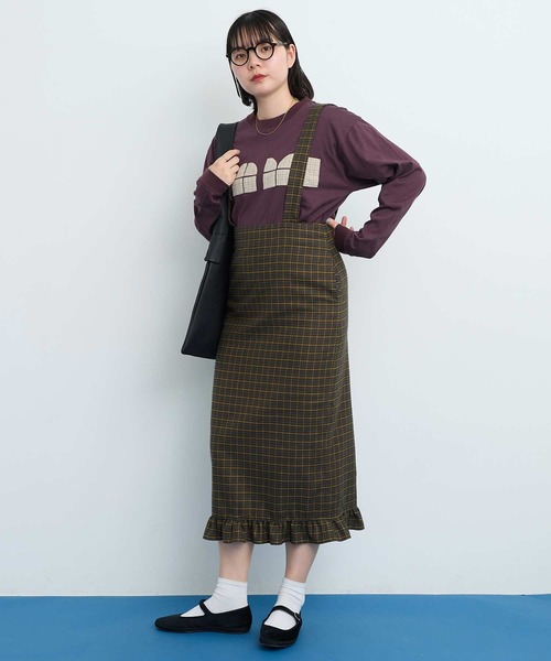 I am I in fact...（アイアムアイインファクト）の「LOGO patchwork Tシャツ（Tシャツ/カットソー・レディース・オフホワイト/ブラウン・FREE）」の21枚目の写真