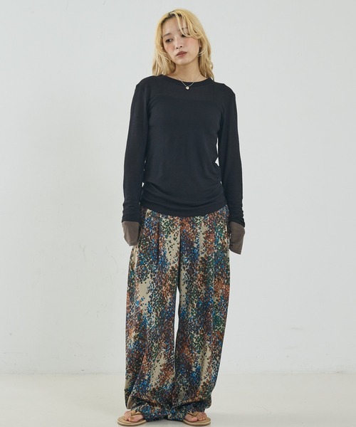 NOMINE(ノミネ)の「ダブルスリーブ シアー ロンT(Tシャツ/カットソー・レディース・アイボリー/ブラック/ライトグレー/キャメル/チャコールグレー・フリー)」の21枚目の写真