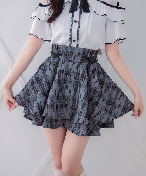 ROJITA（ロジータ）の「レースボンディングダブルフレアスカパン（スカート・レディース・ピンクベージュ/ブラック/その他・FREE）」の3枚目の写真