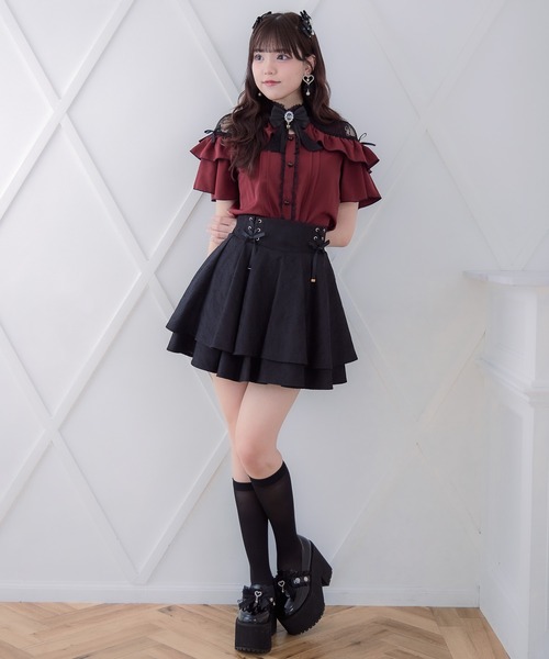 ROJITA（ロジータ）の「レースボンディングダブルフレアスカパン（スカート・レディース・ピンクベージュ/ブラック/その他・FREE）」の5枚目の写真