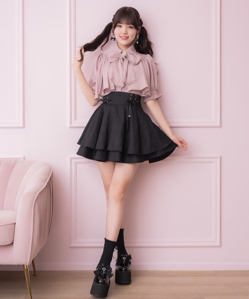 ROJITA（ロジータ）の「レースボンディングダブルフレアスカパン（スカート・レディース・ピンクベージュ/ブラック/その他・FREE）」の7枚目の写真