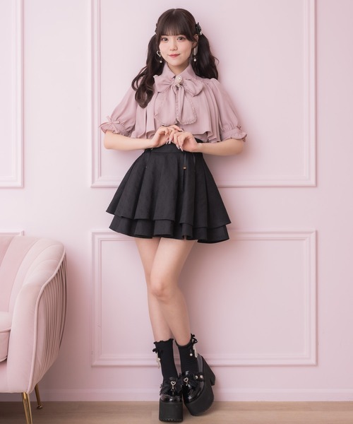 ROJITA（ロジータ）の「レースボンディングダブルフレアスカパン（スカート・レディース・ピンクベージュ/ブラック/その他・FREE）」の8枚目の写真