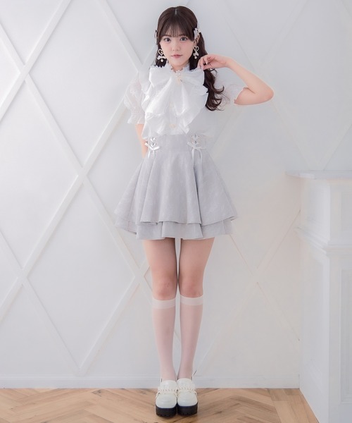 ROJITA（ロジータ）の「レースボンディングダブルフレアスカパン（スカート・レディース・ピンクベージュ/ブラック/その他・FREE）」の12枚目の写真