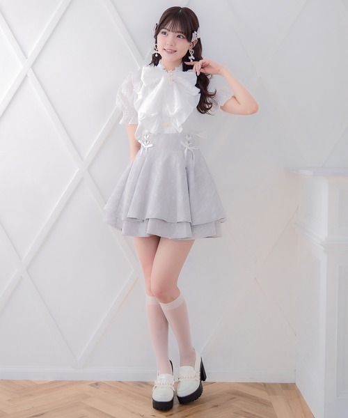 ROJITA（ロジータ）の「レースボンディングダブルフレアスカパン（スカート・レディース・ピンクベージュ/ブラック/その他・FREE）」の13枚目の写真