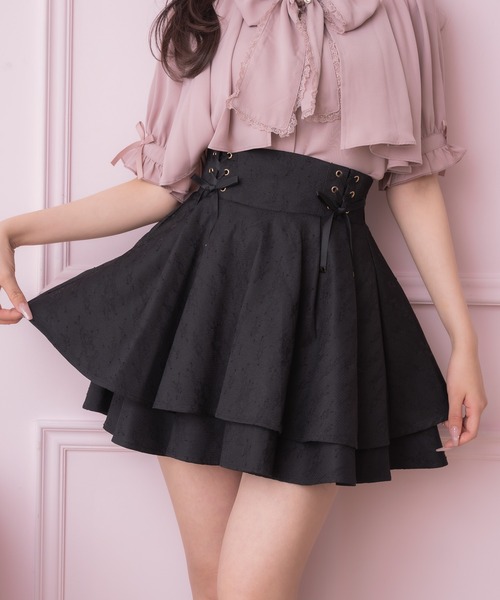 ROJITA（ロジータ）の「レースボンディングダブルフレアスカパン（スカート・レディース・ピンクベージュ/ブラック/その他・FREE）」の21枚目の写真