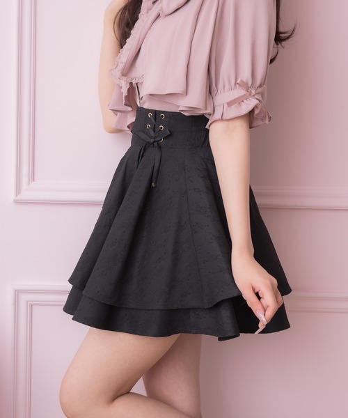 ROJITA（ロジータ）の「レースボンディングダブルフレアスカパン（スカート・レディース・ピンクベージュ/ブラック/その他・FREE）」の22枚目の写真