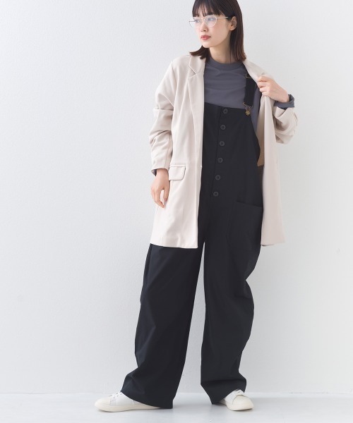 OMNES（オムネス）の「ダンボールニットオーバーサイズテーラードジャケット（テーラードジャケット・レディース・ブラック/グレイッシュベージュ・FREE）」の11枚目の写真