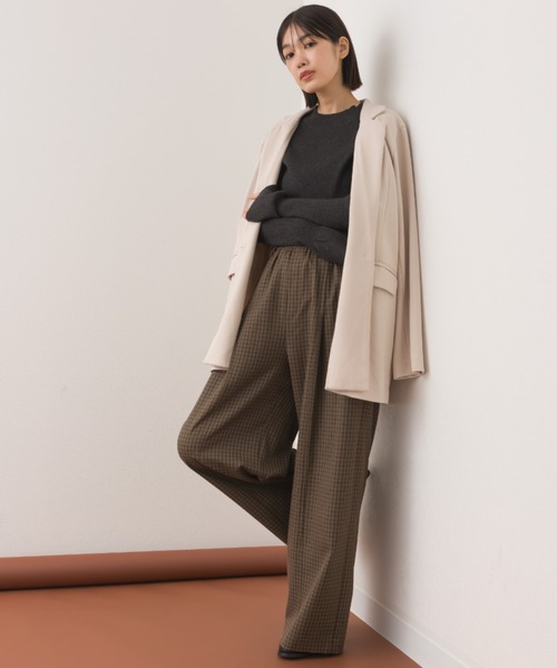 OMNES（オムネス）の「ダンボールニットオーバーサイズテーラードジャケット（テーラードジャケット・レディース・ブラック/グレイッシュベージュ・FREE）」の22枚目の写真