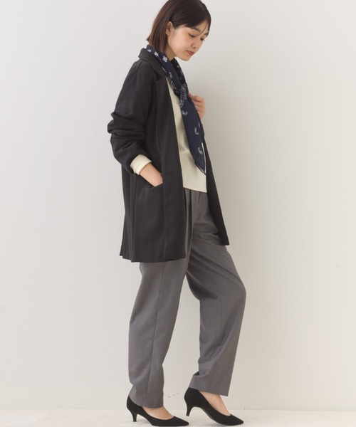 OMNES（オムネス）の「ダンボールニットオーバーサイズテーラードジャケット（テーラードジャケット・レディース・ブラック/グレイッシュベージュ・FREE）」の20枚目の写真