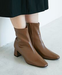 le.coeur blanc | スクエアトゥ裏起毛ストレッチブーツ(ブーツ)