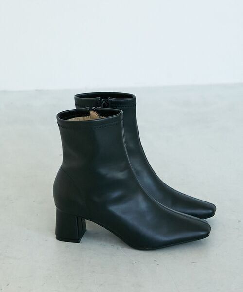 le.coeur blanc（ルクールブラン）の「スクエアトゥ裏起毛ストレッチブーツ（ブーツ・レディース・キャメル/ブラウン/ブラック・36/37/38/39）」の7枚目の写真