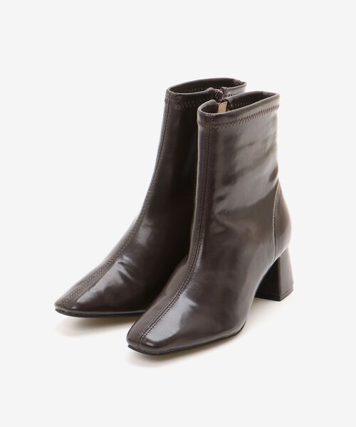 le.coeur blanc（ルクールブラン）の「スクエアトゥ裏起毛ストレッチブーツ（ブーツ・レディース・キャメル/ブラウン/ブラック・36/37/38/39）」の8枚目の写真