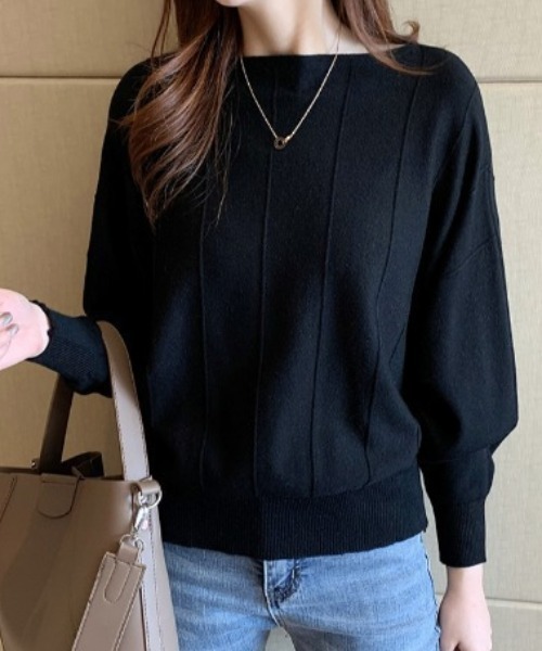 cammie（キャミー）の「フロントラインデザインニット（ニット/セーター・レディース・パープル/ホワイト/ピンク/グレー/ブラック・FREE）」の2枚目の写真