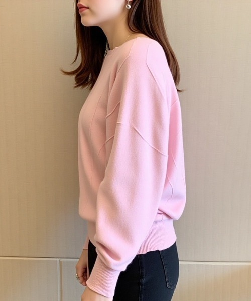 cammie（キャミー）の「フロントラインデザインニット（ニット/セーター・レディース・パープル/ホワイト/ピンク/グレー/ブラック・FREE）」の19枚目の写真