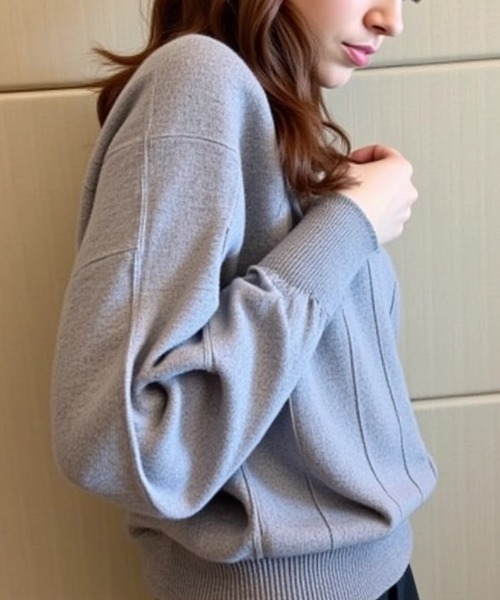 cammie（キャミー）の「フロントラインデザインニット（ニット/セーター・レディース・パープル/ホワイト/ピンク/グレー/ブラック・FREE）」の16枚目の写真