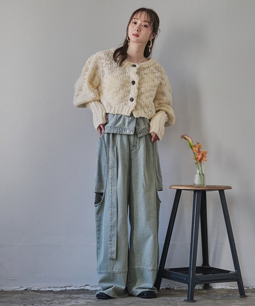 mideal(マイディール)の「volume sleeve knit cardigan / ボリュームスリーブニットカーディガン(カーディガン/ボレロ・レディース・ピンク/アイボリー/チャコールグレー・FREE)」の19枚目の写真