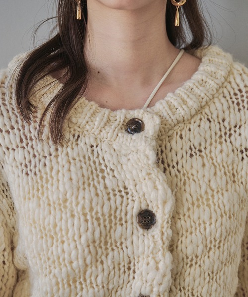 mideal(マイディール)の「volume sleeve knit cardigan / ボリュームスリーブニットカーディガン(カーディガン/ボレロ・レディース・ピンク/アイボリー/チャコールグレー・FREE)」の20枚目の写真