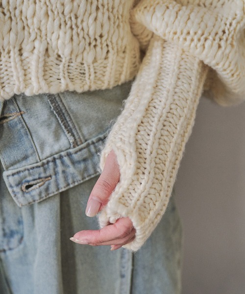 mideal(マイディール)の「volume sleeve knit cardigan / ボリュームスリーブニットカーディガン(カーディガン/ボレロ・レディース・ピンク/アイボリー/チャコールグレー・FREE)」の21枚目の写真