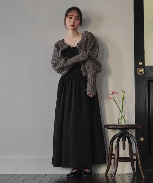 mideal(マイディール)の「volume sleeve knit cardigan / ボリュームスリーブニットカーディガン(カーディガン/ボレロ・レディース・ピンク/アイボリー/チャコールグレー・FREE)」の6枚目の写真