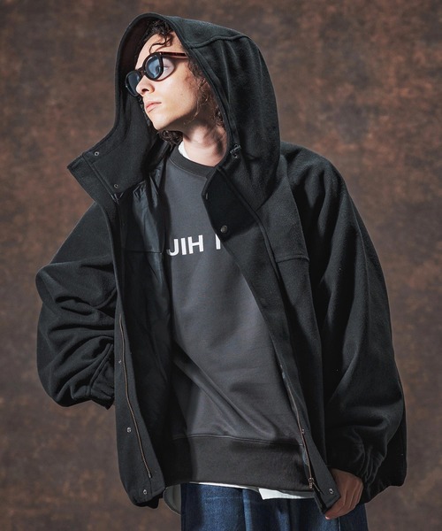 Jih Nunc(ジーヌンク)の「mj10994-ウールメルトンフーデッドコート(JIH-R1128)(その他アウター・メンズ・ブラック/パープル/ネイビー・L/M/S)」の6枚目の写真