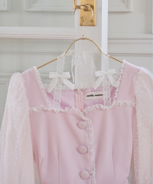 mellfy memory（メルフィーメモリー）の「Sugar Lace Puff peplum ブラウス（シャツ/ブラウス・レディース・ピンク/ホワイト・FREE）」の19枚目の写真