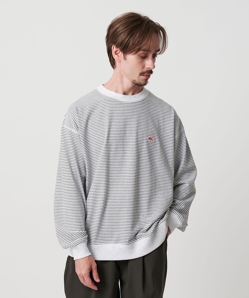 DANTON（ダントン）の「＜DANTON＞クルーネック ボーダー スウェット Tシャツ（Tシャツ/カットソー・メンズ・ライトグレー/ブラック・M/L/XL）」の3枚目の写真