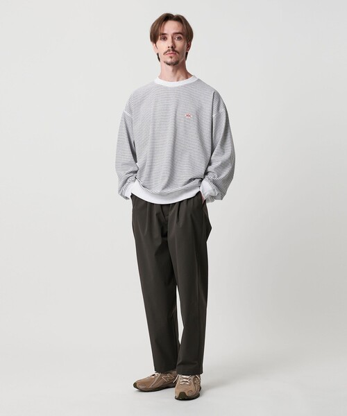 DANTON＞クルーネック ボーダー スウェット Tシャツ（Tシャツ