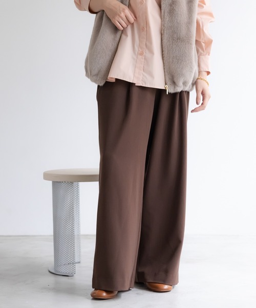 Elura(エルーラ)の「ドロストワイドパンツ<低身長サイズあり>/598141(その他パンツ・レディース・ダークブラウン/ダークネイビー・LARGE/MEDIUM/FREE(S))」の1枚目の写真
