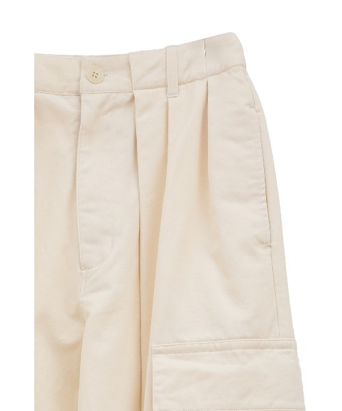 CLANE（クラネ）の「CLANE/クラネ/WIDE TUCK WORK PANTS（カーゴパンツ・レディース・ブラウン/アイボリー・1/2）」の3枚目の写真