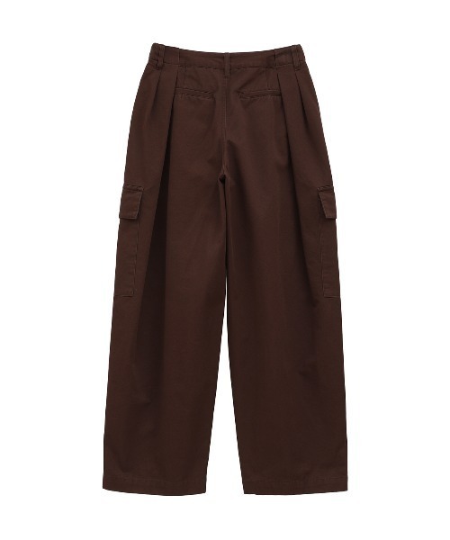 CLANE（クラネ）の「CLANE/クラネ/WIDE TUCK WORK PANTS（カーゴパンツ・レディース・ブラウン/アイボリー・1/2）」の5枚目の写真