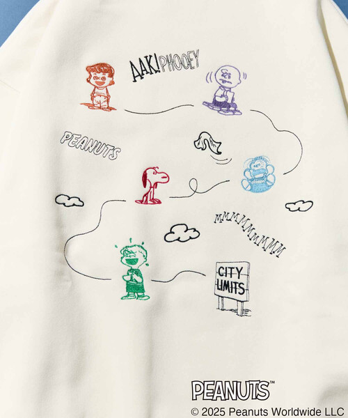 ぴーなっつページ 別注 PEANUTS/ピーナッツ バック 全刺繍 スウェット（スウェット